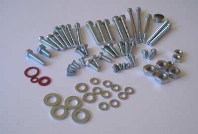 Komplet śrub silnikowych, ocynk, Jawa 250 Perak, Kyvacka typ 1, Libenak