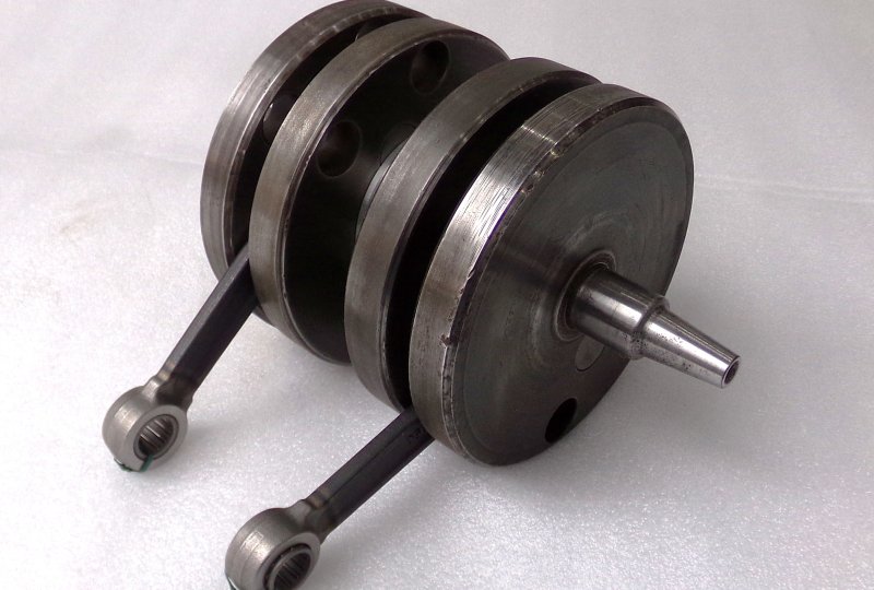 Wał korbowy, łożysko igiełkowe, na sworzeń 16 mm, pod alternator, oryginał, po renowacji, /1/, Jawa 632 (12V), 634 (12V)-photo2