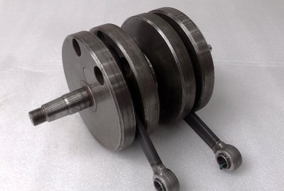 Wał korbowy, łożysko igiełkowe, na sworzeń 16 mm, pod alternator, oryginał, po renowacji, /1/, Jawa 632 (12V), 634 (12V)