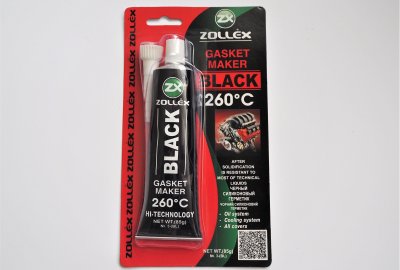 Uszczelniacz do silników i skrzyń biegów, czarny, 85g, do 260C, Zollex