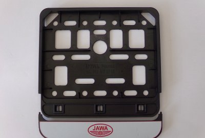Ramka-motorower pod tablicę rejestracyjną, z nadrukiem logo JAWA