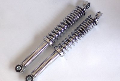 Tylne amortyzatory, 2 szt, chrom, Jawa 05-23, Babetta