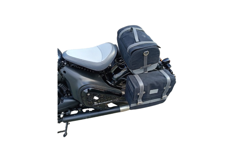 Sakwy, czarne, L+P + stelaże, Jawa 350 CL Perak, 42 Bobber-photo4