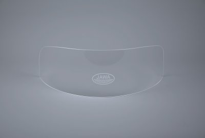 Szyba przednia PLEXI, niższa, 22 cm, z logo JAWA, VELOREX 560, 561