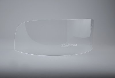 Szyba przednia PLEXI, niższa, 18 cm, z logo Velorex, VELOREX 562