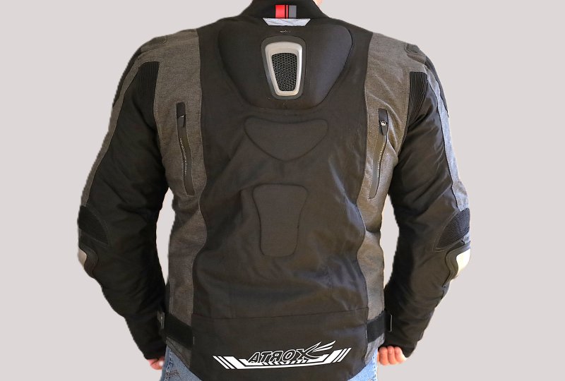 Kurtka motocyklowa, męska, skórzano-tekstylna, czarno-szara, rozmiar L-photo2