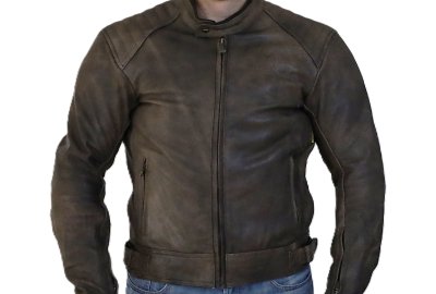 Kurtka motocyklowa, męska, skórzana, brązowa, rozmiar 2XL