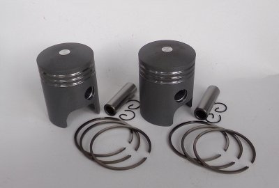 Tłoki ANODOWANE 58,00 mm + pierścienie + sworznie 16 mm, Jawa 350 12 V