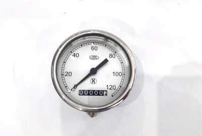 Licznik, 120 km/h, ramka stal nierdzewna , replika, Jawa 250 Perak Z