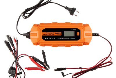Prostownik automatyczny 6A/100W, 3-150Ah, do akumulatorów kwasowych / AGM / GEL