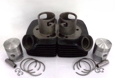 Cylindry, z zestawem tłoków 58,75 mm/16, oryginał, po renowacji, Jawa 634, CZ 472