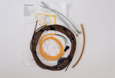 Instalacja elektryczna w oplocie bawełnianym,  Jawa 250 Perak FJ