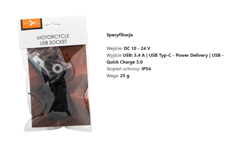 Motocyklowe gniazdo USB - eXtreme® MUS50-photo3