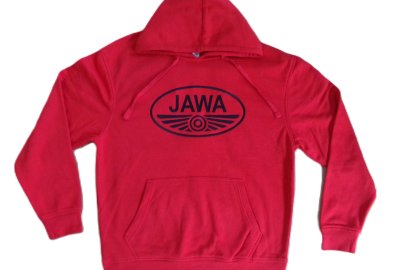 Bluza męska z kapturem, czerwona, z logo JAWA, rozmiar 2XL
