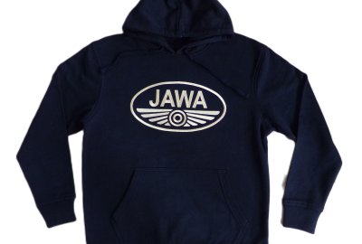 Bluza męska z kapturem, czarna, z logo JAWA, rozmiar S