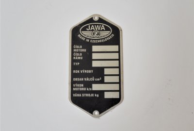 Tabliczka znamionowa, aluminium trawione, Jawa, CZ