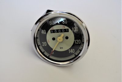 Licznik okrągły, czarny, 140 km/h, Jawa 250/350 Kyvacka